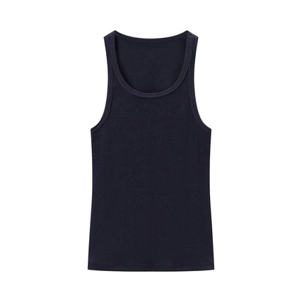 Spring Women Clothing Sexy Sexy round Neck Sleeveless Rib Sling Top