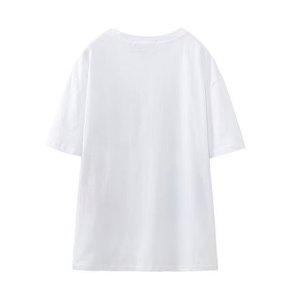 Women Clothing Summer Loose Casual All Matching Girl Printed T shirt