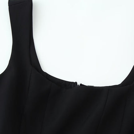 Women Clothing Fashionable All Match U Collar Vest Camisole Top