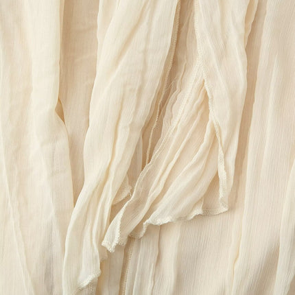 Spring Summer Women Clothing All Match Office Pleated Padded Shoulder Shirt