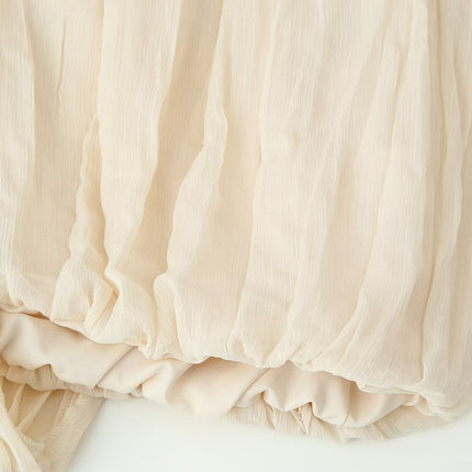 Spring Summer Women Clothing All Match Office Pleated Padded Shoulder Shirt