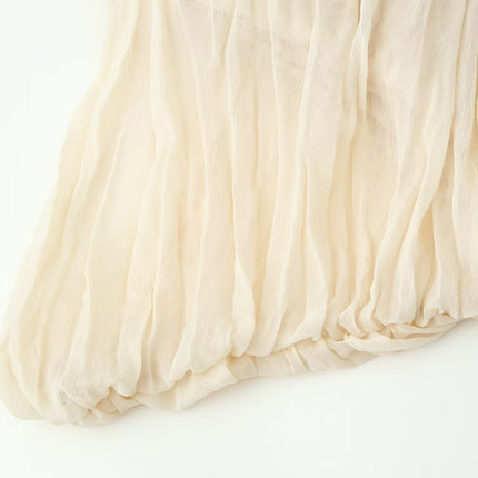 Spring Summer Women Clothing All Match Office Pleated Padded Shoulder Shirt