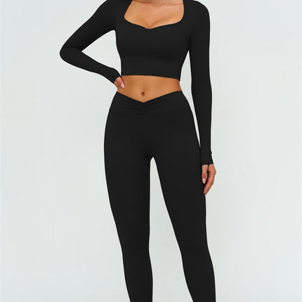 The Lushness Long Sleeve Crop top Leggings 2-Piece Set