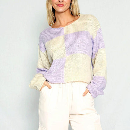 Checkered Cropped sweater