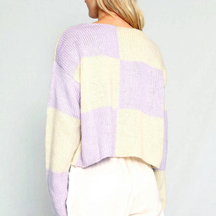 Checkered Cropped sweater
