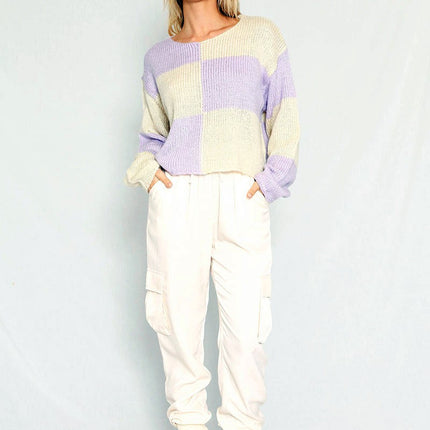 Checkered Cropped sweater