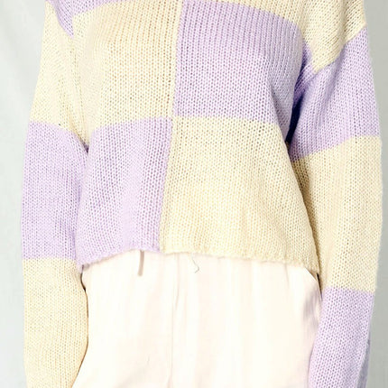 Checkered Cropped sweater