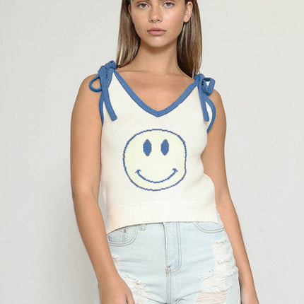 Happy face sweater tank