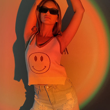 Happy face sweater tank