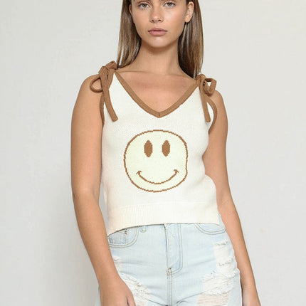 Happy face sweater tank