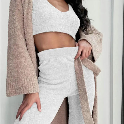 Women's 3-Piece Velvet Pajama Set – Soft Lounge Suit S–XXXL