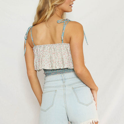 Ruffled Floral Tank