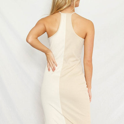 Color Block Halter Dress