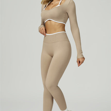 The Prime Line Long Sleeve Crop Top Leggings 2-Piece Set