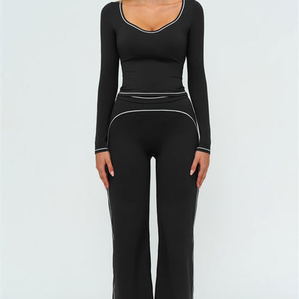 The Amara Long Sleeve T-shirt Flared Leggings 2-Piece Set