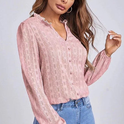 Long sleeve sheer blouse