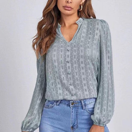 Long sleeve sheer blouse