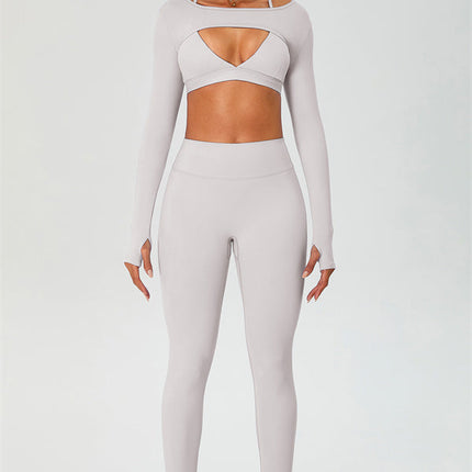 The Ember Sports Bra Crop Top Leggings 3-Piece Set