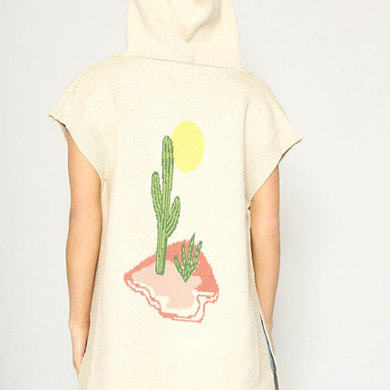 Knit Cactus Poncho