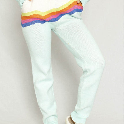 Retro stripe knit joggers