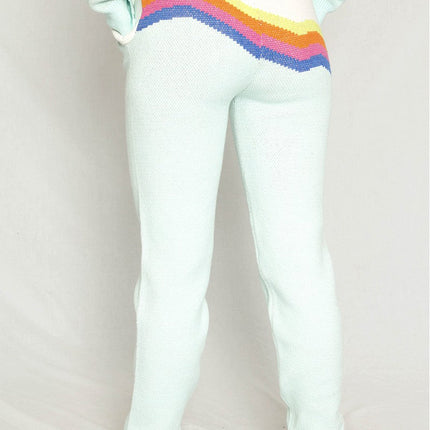 Retro stripe knit joggers