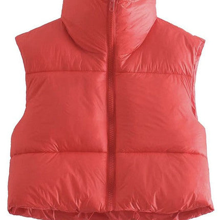 Cropped puffer vest