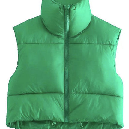 Cropped puffer vest