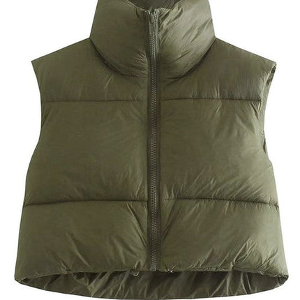 Cropped puffer vest