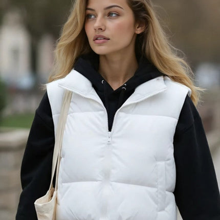 Cropped puffer vest