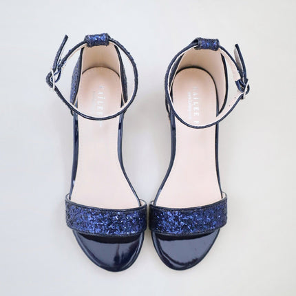 Rock Glitter Low Block Heel Girls Sandals