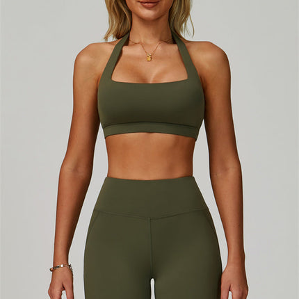 The Bold Halter Sports Bra Flared Leggings 2-Piece Set