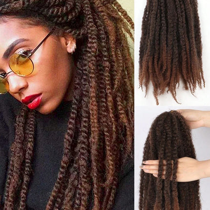 18" Marley Hair for Braids | Afro Kinky Ombre Braiding Hair | Kanekalon Extensions | 30 Strands/Pack