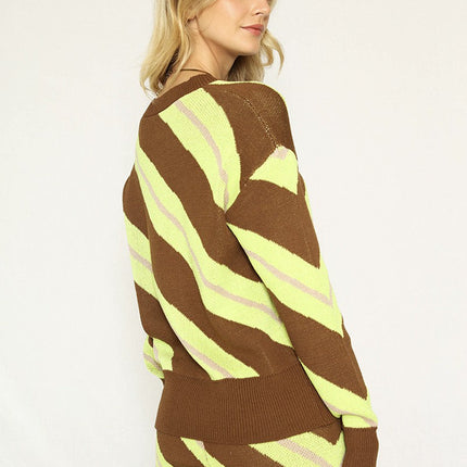 Striped Knit Sweater Set