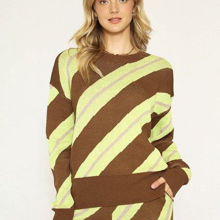 Striped Knit Sweater Set