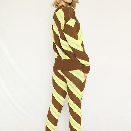 Striped Knit Sweater Set