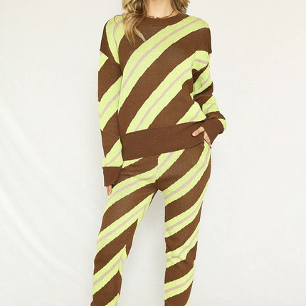 Striped Knit Sweater Set