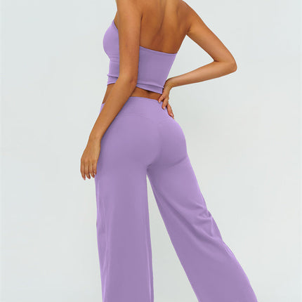 The Twirl Halter Tank Top New Straight Leg Pants 2-Piece Set