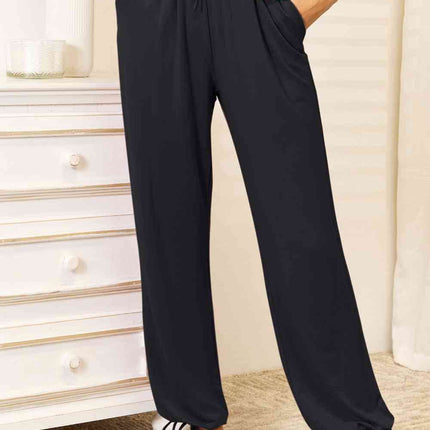 Basic Bae Full Size Soft Rayon Drawstring Women Waist Pants with Pockets