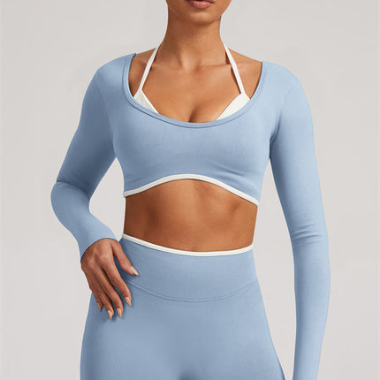 The Elevate Long Sleeve Crop top Shorts 2-Piece Set