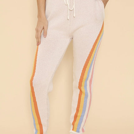 Retro stripe joggers