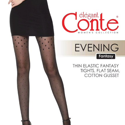 Conte Evening 20 Den - Fantasy Women's Tights with pattern "dots and triangles", imitating stockings (21С-93СП)