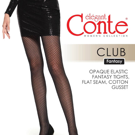 Conte Club 30 Den - Fantasy Dense Women's Tights with geometric pattern (21С-94СП)