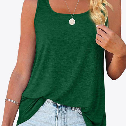 Curved Hem Square Neck Women Tank