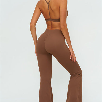The Lushness Y-Back Sports Bra Flared Leggings 2-Piece Set