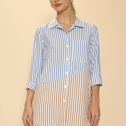 Striped Oversized Button Down Shirt