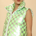 S / Green checker