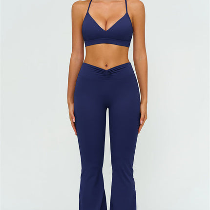 The Lushness Y-Back Sports Bra Flared Leggings 2-Piece Set