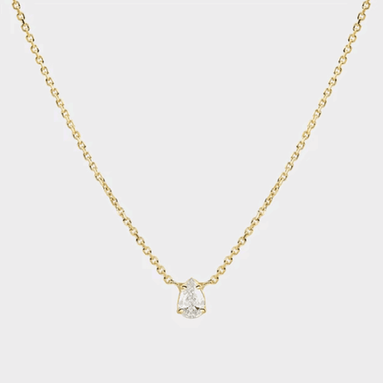 Star Glimmer Dainty Cable Chain Necklace with AAAAA Pear Cut Cubic Zirconia Pendant