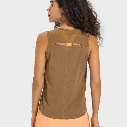 Millennia Cutout Back Round Neck Active Tank