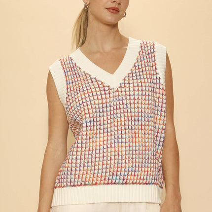 Multicolor knit vest